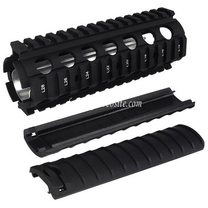 Airsoft Website 170mm CNC Aluminum KAC Stil M4A1 M4CQB RAS Handschutz Schienen System mit Schienenabdeckung Geeignet für M4 M16 Serie AEG Gewehre Schwarz