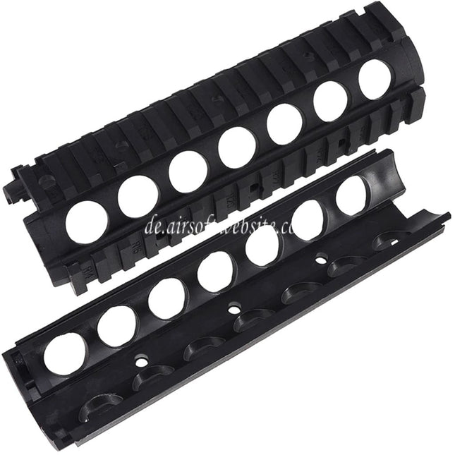 Airsoft Website 170mm Polymer KAC Stil M4A1 M4CQB RAS Handschutz Schienen System mit Schienenabdeckung Geeignet für M4 M16 Serie AEG Gewehre Schwarz