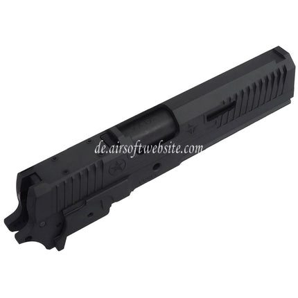 Bomber Airsoft CNC Aluminum TRIARC System Stil Lauf Schlitten Mitte Rahmen Kit Set Geeignet für Tokyo Marui Hi-Capa Serie GBB Pistolen Titangrau