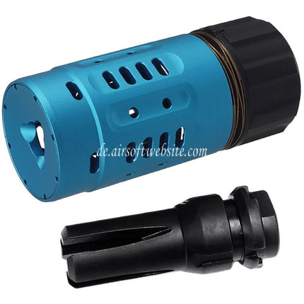 5KU Pyro Enhanced Mündungsbremse mit 4-Polig Feuerdämpfer -14mm CCW gegen den Uhrzeigersinn Gewinde