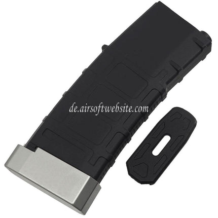 E&C 120rd Polymer TR-1 Mid-Cap Magazin mit Silber Bodenplatte Geeignet für M4 M16 Serie AEG Gewehre Airsoft Schwarz