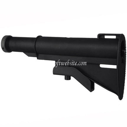 E&C Klassiker M733 Stil Schaft mit Rohr Geeignet für AR M4 M16 Serie AEG Gewehre Airsoft Schwarz