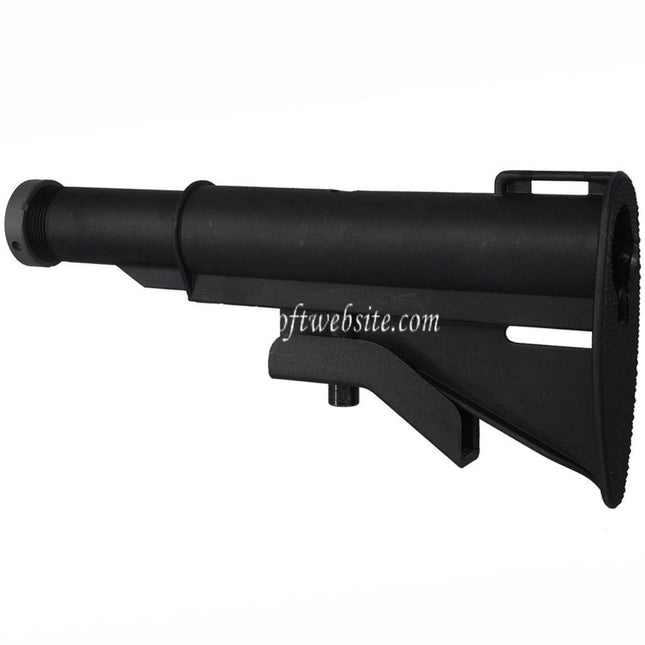 E&C Klassiker M733 Stil Schaft mit Rohr Geeignet für AR M4 M16 Serie AEG Gewehre Airsoft Schwarz