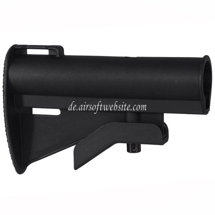 E&C Klassiker M733 Stil Schaft mit Rohr Geeignet für AR M4 M16 Serie AEG Gewehre Airsoft Schwarz