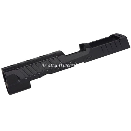 5KU CNC Aluminum MAX 2.0 Schlitten mit Romex3 Adapter Geeignet für SIG Air VFC SIG Sauer P320 M17 Serie GBB Pistolen Airsoft Schwarz