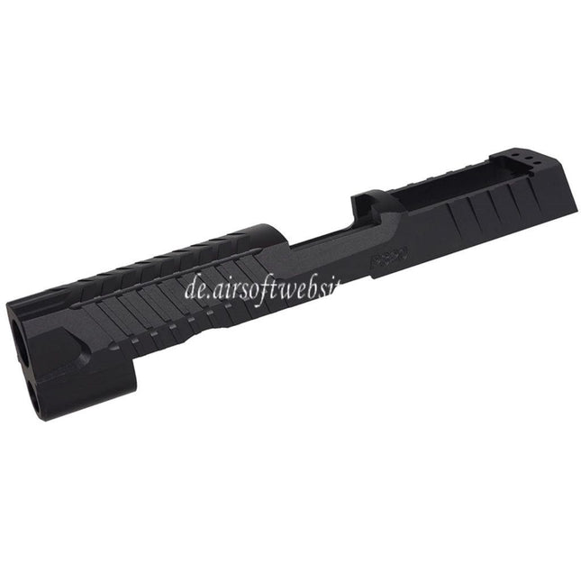 5KU CNC Aluminum MAX 2.0 Schlitten mit Romex3 Adapter Geeignet für SIG Air VFC SIG Sauer P320 M17 Serie GBB Pistolen Airsoft Schwarz